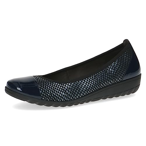 CAPRICE Damen Ballerinas Airmotion aus Leder Schlangenmuster Weite G, Blau (Ocean Comb), 37 EU von CAPRICE