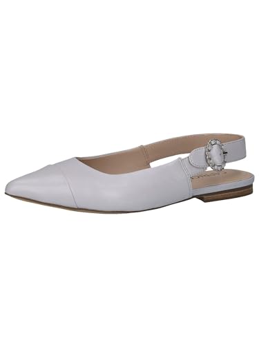 CAPRICE Damen Slingpumps aus Leder Spitz, Grau (Lt.Blue Perl), 37 EU von CAPRICE