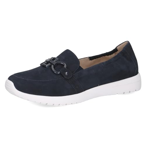 CAPRICE Damen Slipper aus Leder mit Schnalle, Blau (Ocean Suede), 39 EU von CAPRICE