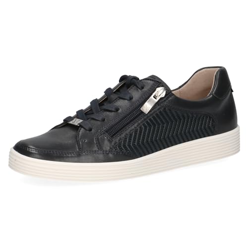 CAPRICE Damen Sneaker flach aus Leder mit Reißverschluss, Schwarz (Ocean Soft Co.), 38 EU von CAPRICE