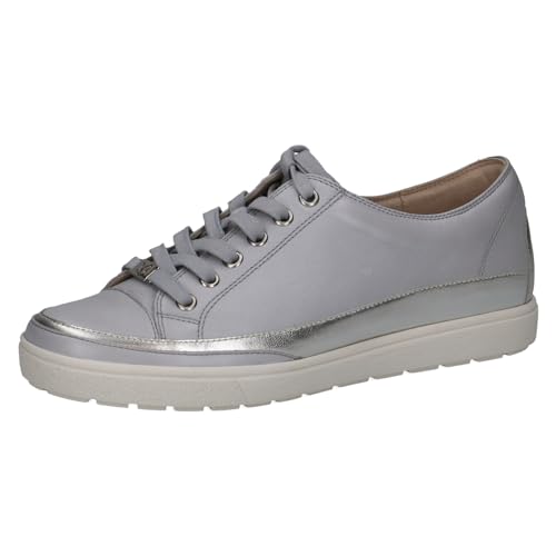 CAPRICE Damen Sneaker flach aus Leder mit Schnürsenkeln, Grau (Lt.Blue Perl), 40 EU von CAPRICE