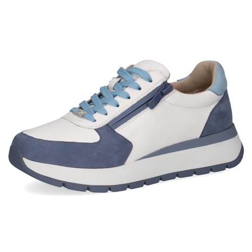 CAPRICE Damen Sneaker flach aus Leder mit Reißverschluss, Blau (Blue Comb), 39 EU von CAPRICE