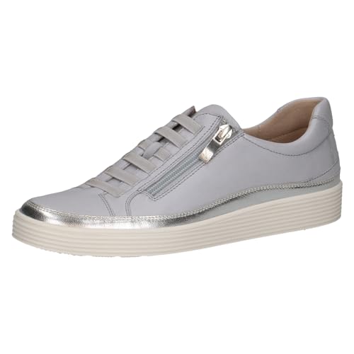 CAPRICE Damen Sneaker flach aus Leder mit Reißverschluss, Grau (Lt.Blue Perl), 38 EU von CAPRICE