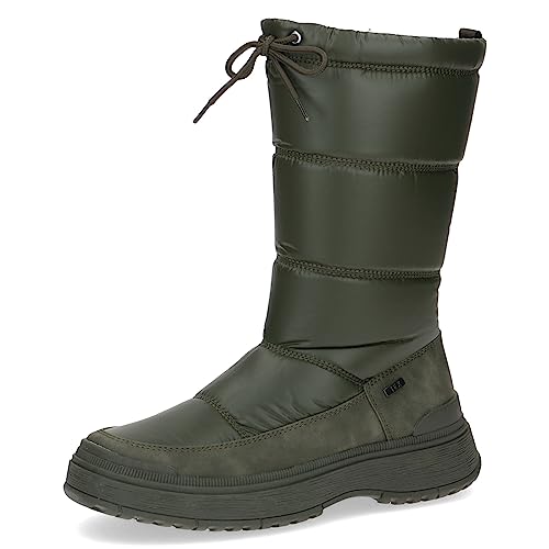 CAPRICE Damen Winterstiefel ohne Absatz Airmotion mit Schnürung Gefüttert Weite G, Grün (Khaki Comb), 40 EU von CAPRICE