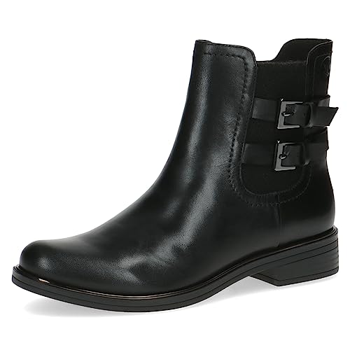 CAPRICE Damen Chelsea Boots aus Leder mit Schnallen und Reißverschluss Weite G, Schwarz (Black Nappa), 36 EU CAPRICE Damen Chelsea Boots aus Leder mit Schnallen und Reißverschluss Weite G, Schwarz (Black Nappa), 36 EU von CAPRICE