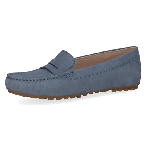 Caprice Damen Mokassins aus Leder Elegant, Blau (Blue Suede), 40 von CAPRICE