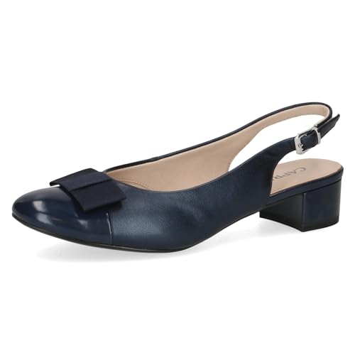 Caprice Damen Slingpumps mit Schleife Elegant, Blau (Navy Comb), 40.5 EU von CAPRICE