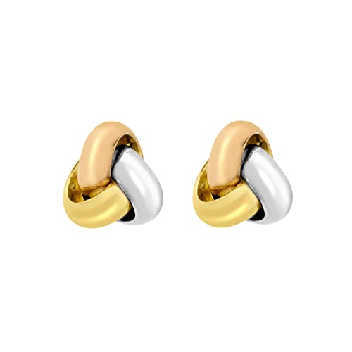 Carissima Gold 18ct 3 Colour Gold Small Triple Knot Stud Earrings von CARISSIMA