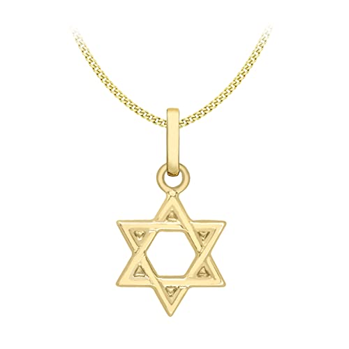 Carissima Gold 9ct Yellow Gold Star of David Pendant on Curb Chain of 46cm/18" von CARISSIMA