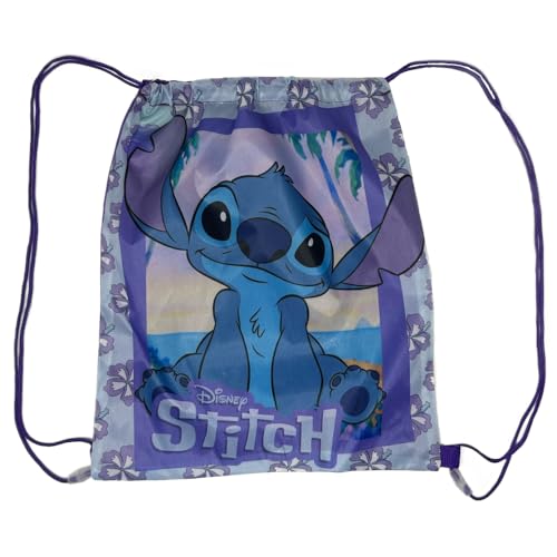 CARTOON Kinder Turnbeutel mit Kordelzug, Fronttasche, Schulrucksack, Turnbeutel, Freizeit, Stich (1, Lila) von CARTOON