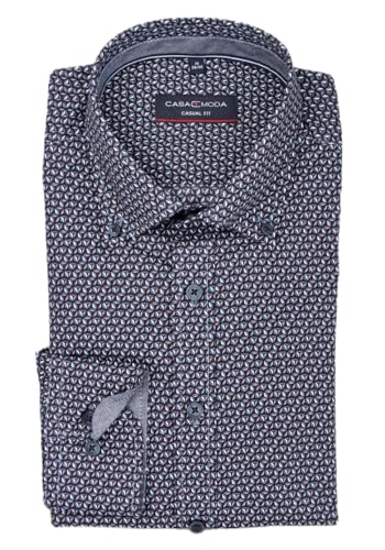 CASAMODA Freizeithemd Print Casual Fit Dunkelblau XL von CASAMODA