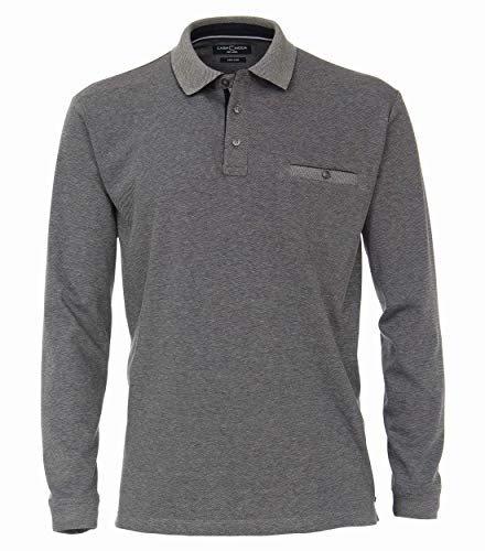 CASAMODA Polo-Shirt Langarm gestreift graues Mittelblau XL von CASAMODA