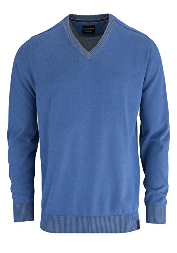 CASAMODA Pullover Langarm V-Ausschnitt mittelblau von CASAMODA