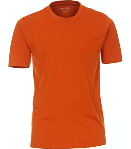 Casa Moda - Herren T-Shirt Halbarm unifarben, pflegeleicht und hautsympathisch aus Baumwolle (004200), Größe:M, Farbe:Orange (477) von CASAMODA