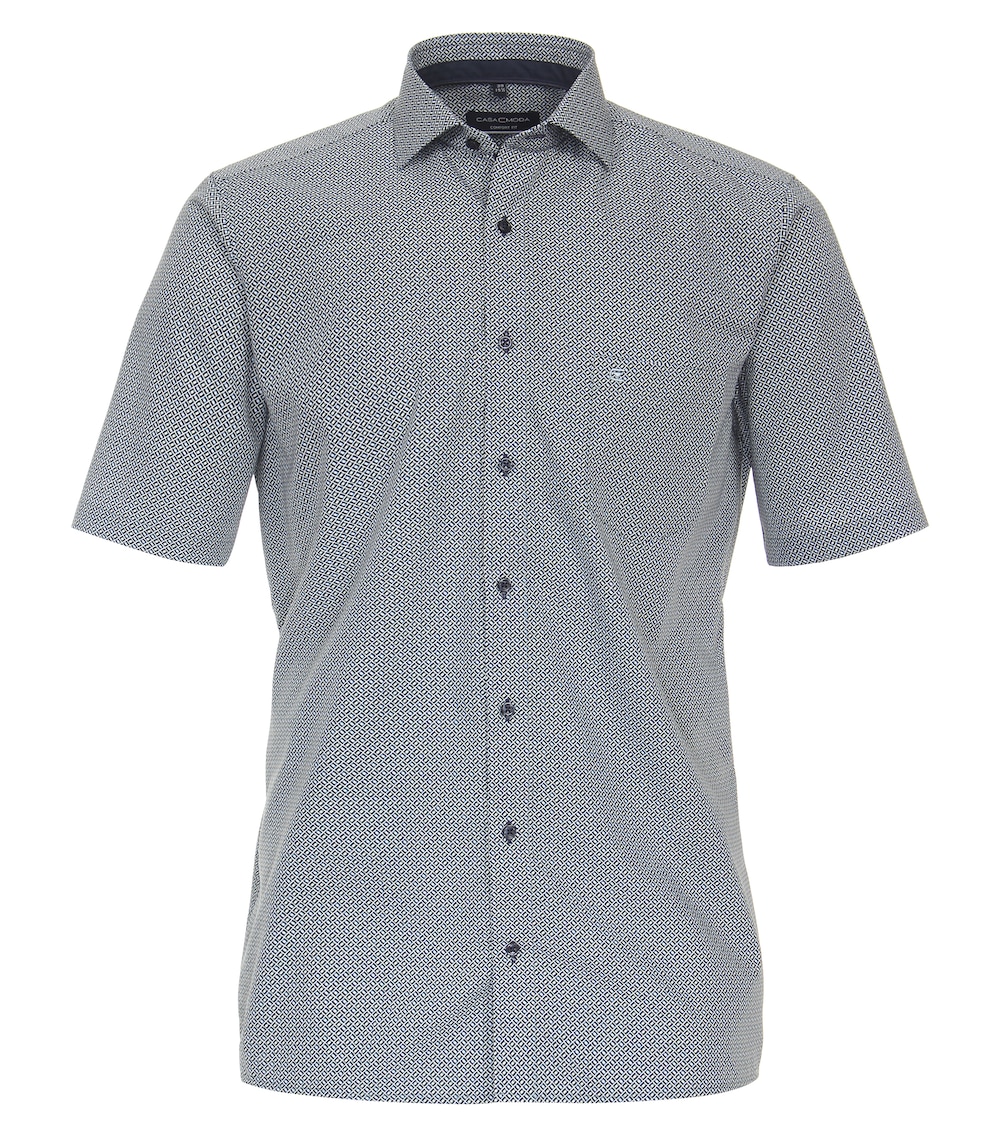 Große Größen Businesshemd Kurzarm Print Comfort Fit, Herren, grau, Größe: 54, Baumwolle, Happy Size Men Große Größen Businesshemd Kurzarm Print Comfort Fit, Herren, grau, Größe: 54, Baumwolle, Happy Size Men von CASAMODA