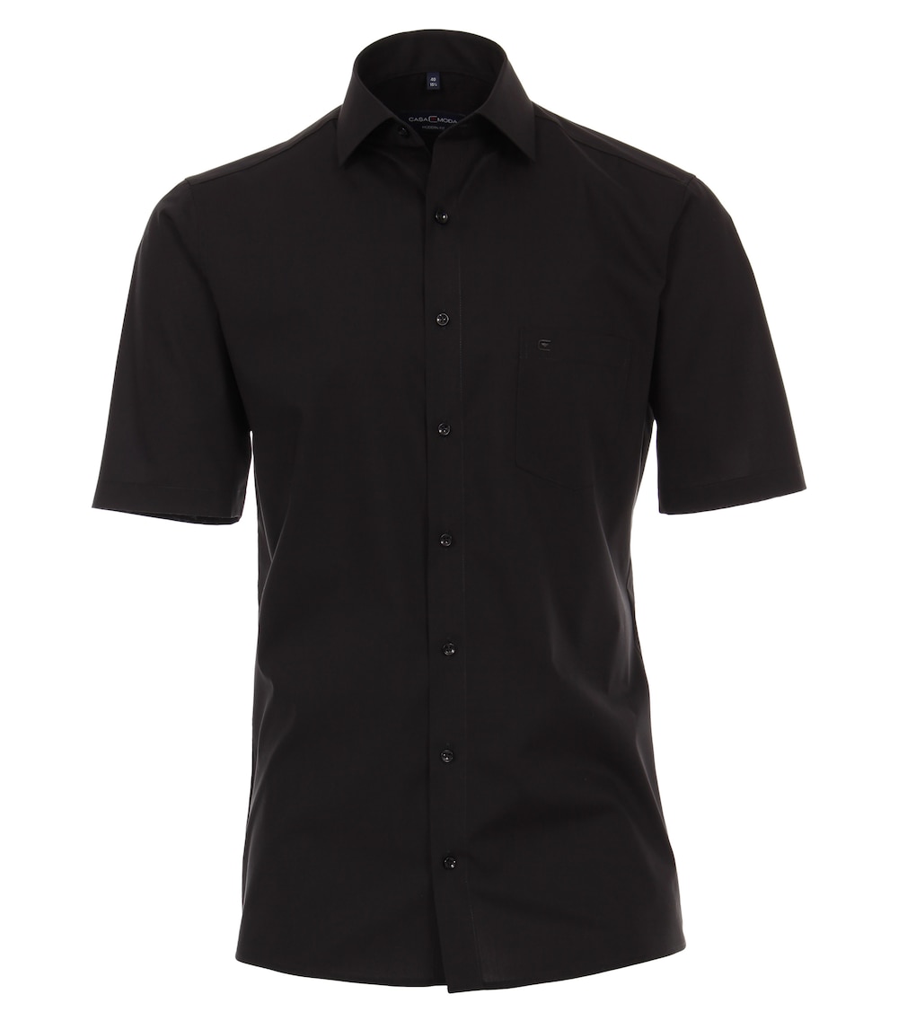Große Größen Businesshemd Kurzarm uni Modern Fit, Herren, schwarz, Größe: 56, Baumwolle, Happy Size Men Große Größen Businesshemd Kurzarm uni Modern Fit, Herren, schwarz, Größe: 56, Baumwolle, Happy Size Men von CASAMODA