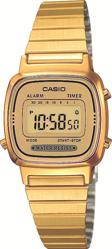 CASIO VINTAGE Chronograph LA670WEGA-9EF, Quarzuhr, Armbanduhr, Damenuhr, digital, Datum, Stoppfunktion von CASIO VINTAGE