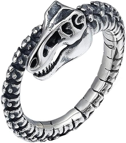 Zehenring Vintage Echt 925 Sterling Silber Dinosaurier Skelett Ring for Männer Frauen Offen und Verstellbar(62) von CASOTA