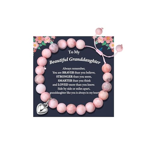 CASSIECA Mädchen Geschenke für Enkelin von Großmutter Personalisierte Rosa Perle Armbänder für Tochter An Meine Tochter Armband von Papa Großmutter Großvater für Mädchen mit Geschenkkarte & Box von CASSIECA