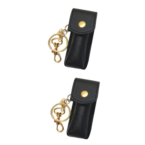 CATIEBYE 2stücke Lippenstift Schlüsselanhänger Tasche Für Lippenbalsam Tragbare Aufbewahrung Für Frauen Schwarz CATIEBYE 2stücke Lippenstift Schlüsselanhänger Tasche Für Lippenbalsam Tragbare Aufbewahrung Für Frauen Schwarz von CATIEBYE