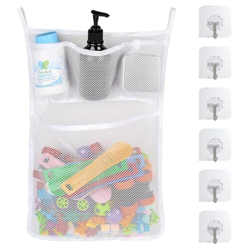 CATOR 2 Stück Badespielzeug Aufbewahrung, Badewannenspielzeug Aufbewahrung,Spielzeugnetz Badewanne,Badewanne Spielzeugnetz mit 6 Selbstklebend Haken CATOR 2 Stück Badespielzeug Aufbewahrung, Badewannenspielzeug Aufbewahrung,Spielzeugnetz Badewanne,Badewanne Spielzeugnetz mit 6 Selbstklebend Haken von CATOR