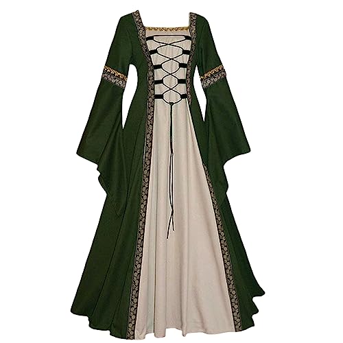 CAUYDY Damen Kleid Mittelalter Mittelalter Kleid MäDchen Renaissance Retro Partykleid Mittelalter KostüMe Damen Gothic Kleider Halloween Karneval KostüM Damen Vintage Maxikleid FüR Halloween Karneval von CAUYDY