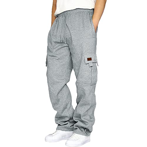 CAUYDY Herren Jogginghose Polyester,Lang Jogginghose Herren, Jogginghose Herren Streifendesign Trainingshose Männer Beiläufig Elastische Taille Sporthose Freizeithose mit Taschen Sweathose Laufhose von CAUYDY