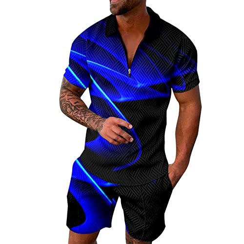 CAUYDY Kinder Jungs Jogging Anzüge Schnell trocknende 3D-Kurzarm-Anzugshorts für Herren Strand Tropical HawaiianSS Body Sportshorts Anzug Sportanzug Hosenanzug Herren von CAUYDY