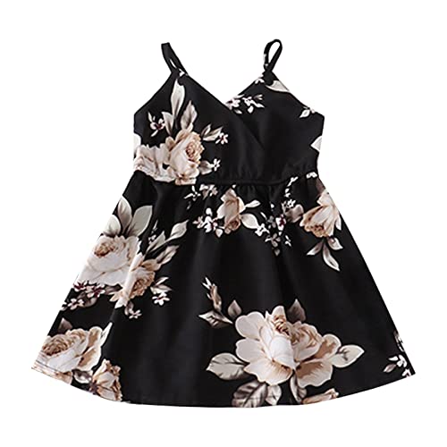 Mutter Und Tochter Kleider Set,Mutter Tochter Kleider Matching Outfits Sommer Kurzarm Floral Gedruckt Rüsche Familie Passenden Kleid Mama und Mich Kleidung Lässiges Strandkleid Partykleid Damen Mädch von CAUYDY