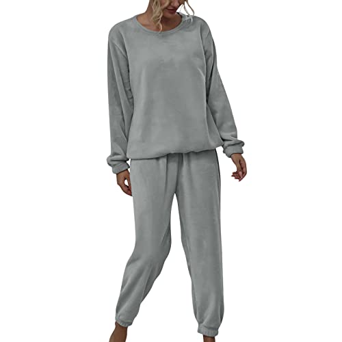 Nachthemd Damen Langarm Damen Schlafanzug-Set Baumwollmodal Langärmliges Hemd Und Lange Hose (Erhältlich In Übergröße) Satin Damen Schlafanzug mit Knopfleiste Langarm Nachtwäsche Pyjamas Set Zweiteili von CAUYDY