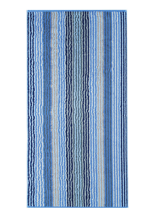 Frottier-Serie "Streifen" aus dem Hause „Cawö“, Größe 200 (1 Handtuch, 50/100 cm), Saphir von CAWÖ