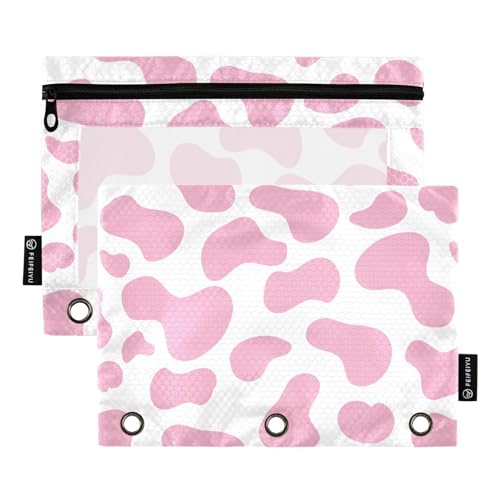 CBBYY Federmäppchen mit Kuhmotiv für 3-Ringordner, 2 Stück, 3-Ringbuch, Federmäppchen mit Reißverschluss, verstärkte Ösen, Federmäppchen für Büro-Organizer CBBYY Federmäppchen mit Kuhmotiv für 3-Ringordner, 2 Stück, 3-Ringbuch, Federmäppchen mit Reißverschluss, verstärkte Ösen, Federmäppchen für Büro-Organizer von CBBYY