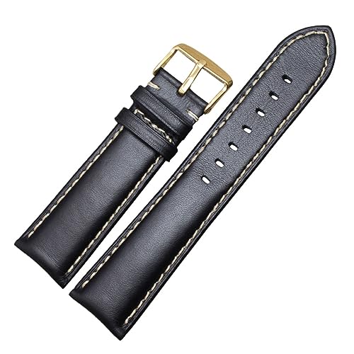 CBLDF Uhrenarmband aus echtem Leder, Schwarz, Dunkelbraun, 18, 19, 20, 21, 22, 24 mm, Uhrenarmbänder für Herren und Damen, polierte Schnalle, 24mm, Achat von CBLDF