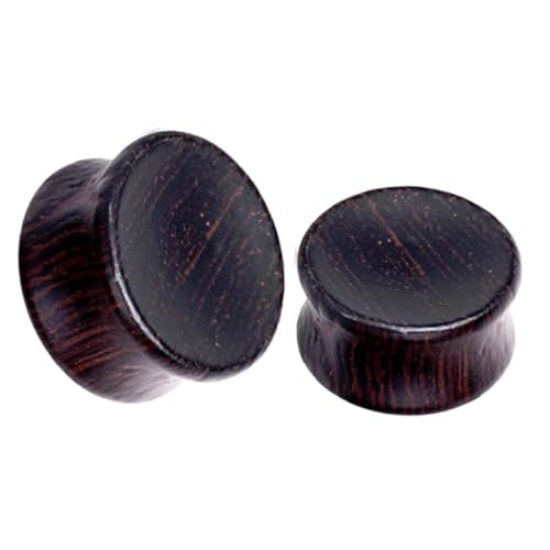 Ohr tunnel plug 1 Pairs Wooden Ear Tunnels Plugs （6-22mm）solid Ear Expander Plugs For Women And Men Ear Piercing Stretcher (Color : A, Size : 14mm) von CBLdf