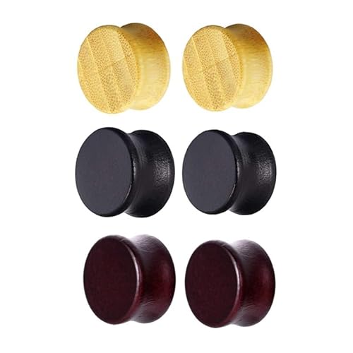 Ohr tunnel plug 3 Pairs Wooden Ear Tunnels Plugs （6-20mm）Solid Horn Waist Drum Ear Expander Plugs For Women And Men Ear Piercing Stretcher (Color : 16mm) von CBLdf
