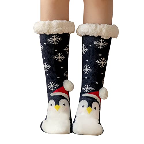 Bettsocken Damen 39-42 Flauschig Weihnachten Atmungsaktive Kuschelsocken Haussocken Muster Günstig Socken Weihnachtssocken Gefüttert Winter Hüttensocke Wintersocken Rutschfest Warme Kurzsocken von CCOOfhhc