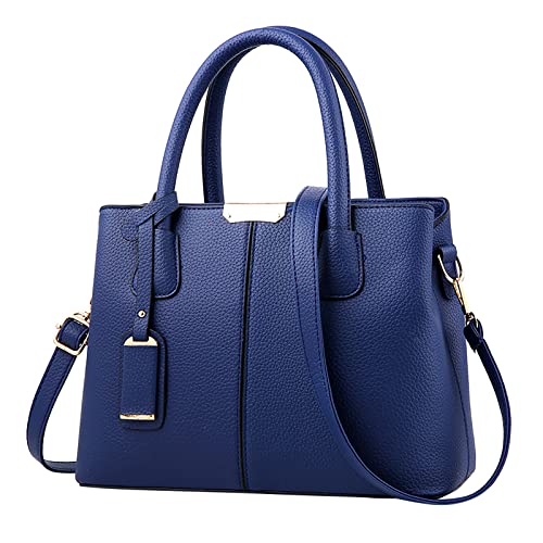 CCOOfhhc 2024 Mode Damen Handtasche Schönsten Frauen Henkeltaschen Elegant Top-Griff Taschen Shopper Umhängetasche PU Leder Schultertasche für Arbeiten Reisen Dating (Dark Blue) von CCOOfhhc