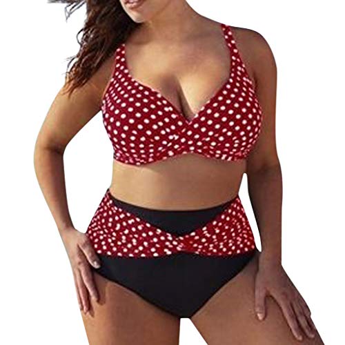 CCOOfhhc Bikini Set Damen GroßE BrüSte Bademode FüR Mollige Frauen Tankini Push Up Bikinioberteil Gepolstert Triangel Badeanzug Sexy String Strandmode High Waist Bikinihose Elegant Strandkleidung von CCOOfhhc