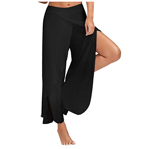 CCOOfhhc Damen Haremshose mit Elastisch Bund Sporthose Yogahosen Schlitz Hose Baggy Hippie Boho Pumphose Pluderhose Hosen Sweatshose Streifen Sweatpants Elastischer Jogginghose von CCOOfhhc