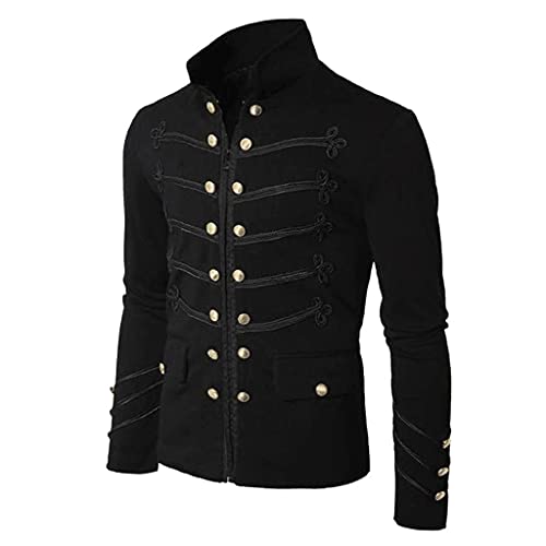 CCOOfhhc Herren Steampunk Mantel Gothic Retro Jacke Barock Punk Steampunk Vintage Viktorianischen Langer Kostüm Cosplay Kostüm Smoking Uniform Renaissance Jacke von CCOOfhhc