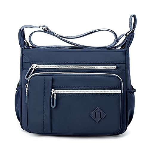 CCOOfhhc Kleine Schultertasche aus Wasserabweisendes Nylon – Handtasche für Damen & Mädchen, Crossbody Bag, Leichte Umhängetasche,Schultertasche Verstellbarer Breitem Freizeit Kleine (Dark Blue) von CCOOfhhc