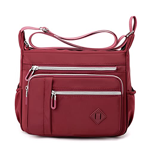 CCOOfhhc Kleine Schultertasche aus Wasserabweisendes Nylon – Handtasche für Damen & Mädchen, Crossbody Bag, Leichte Umhängetasche,Schultertasche Verstellbarer Breitem Freizeit Kleine (Hot Pink) von CCOOfhhc