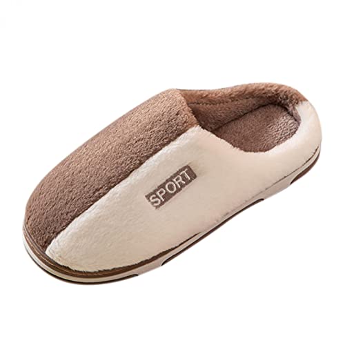 CCOOfhhc Pantoffeln Paare Flauschig : Hausschuhe Damen Herren Unisex Plüsch Pantoffeln Warm Weich Bequem Farbblock Geschenk Schlüpfen Flauschige Gästehausschuhe Indoor Rutschfeste Slippers von CCOOfhhc