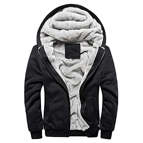 CCOOfhhc Sportjacken Für Herren Winter Sweatjacke Mit Kapuze Gefüttert Reissverschluss Steppjacke Gefüttert Übergangsjacke Leichte Warm Kapuzenjacke Übergang Sportlich Sweatshirtjacke Sportjacke von CCOOfhhc