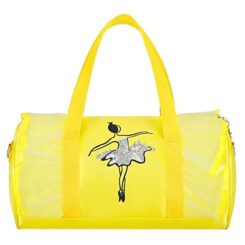 CCOOfhhc Süße Ballett-Tanztasche für Kinder, Tutu-Kleid, Tanztasche, personalisierte Tasche für Mädchen, Ballerina-Reisetasche Leggins Mit Taschen Damen (Yellow, One Size) von CCOOfhhc