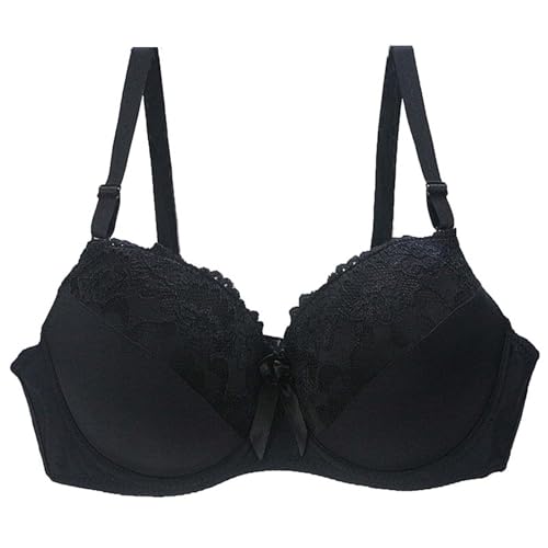 Damen BH Ohne Bügel Mit Spitze， Komfort Modern Breiten Trägern Gepolstert Bra Minimizer-BHS Seitlich Push-Up Einfarbig Leichte Push-Up Damen-BH Ohne Bügel Sexy Weicher Klassische BHS BH von CCOOfhhc