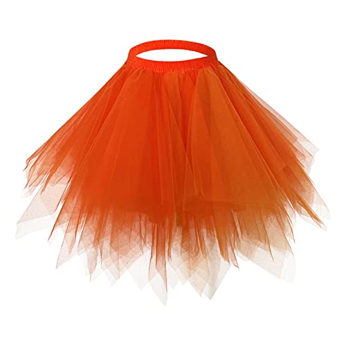 Damen Tutu Tüllrock 50er Vintage Petticoat Mehrfarbig Bubble Tanzkleid Rock Unterrock Tütü Kurz Ballett Rockabilly Karneval Midirock Taillen-Rock Tanzröcke 80er Dance Puffy Festliche 2024 Minirock von CCOOfhhc