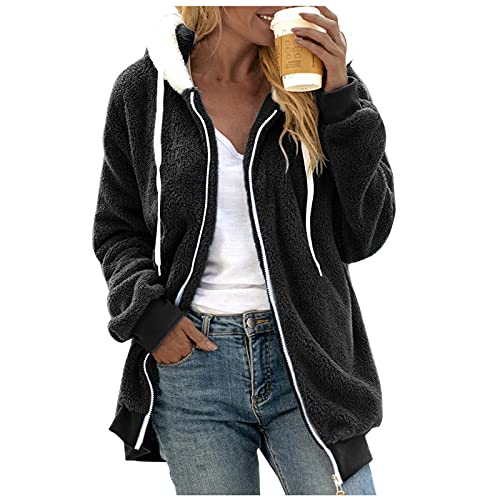 Fleece Pullover Damen Warm Plüschjacke Winter Weiche Teddyjacke Fleecejacke Dünn Elegant Plüschmantel Winterjacke Teddy Fleece ReißVerschluss Kapuzenmantel Mit Kapuze Teddy-Fleece Mantel Jacke Fleece Pullover Damen Warm Plüschjacke Winter Weiche Teddyjacke Fleecejacke Dünn Elegant Plüschmantel Winterjacke Teddy Fleece ReißVerschluss Kapuzenmantel Mit Kapuze Teddy-Fleece Mantel Jacke von CCOOfhhc