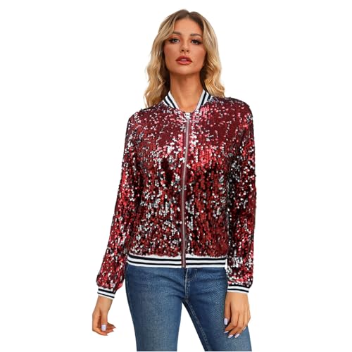 Jacke Damen Pailletten Gold Damen Metallic Bikerjacke Blazer mit Glitzer Langarm Bomberjacke Langarm Party Club Offen Glitzer Cardigan Metallic Jacket Reißverschluss Fliegenjacke Jacke Damen Pailletten Gold Damen Metallic Bikerjacke Blazer mit Glitzer Langarm Bomberjacke Langarm Party Club Offen Glitzer Cardigan Metallic Jacket Reißverschluss Fliegenjacke von CCOOfhhc