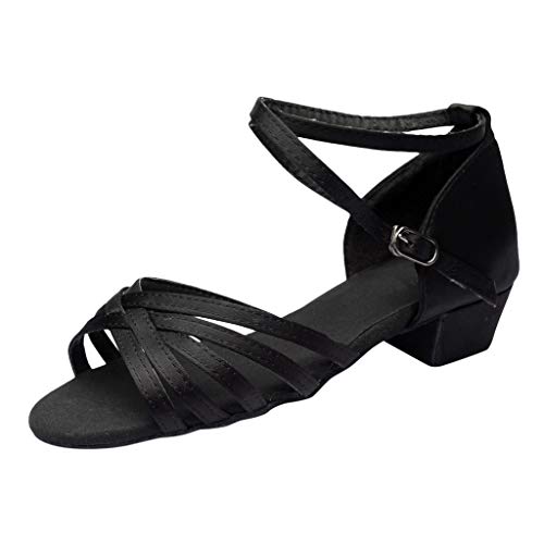 Latein Tanzschuhe Damen Geschlossen Elegant Ballsaal Riemchenpumps Salsa Sandale Schuhe Walzer Absatz Hochzeit Tanzübung Offene Zehe Pumps Performance Professionelle Tango Cha-Cha Moderne Tanzschuhe von CCOOfhhc